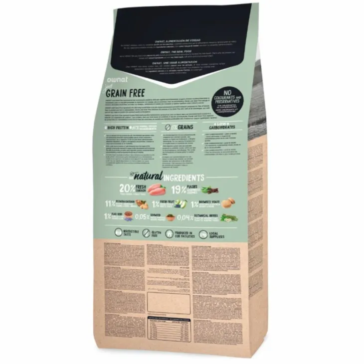 Croquette pour chien adulte Just Grain Free au poulet Ownat - 14 kg