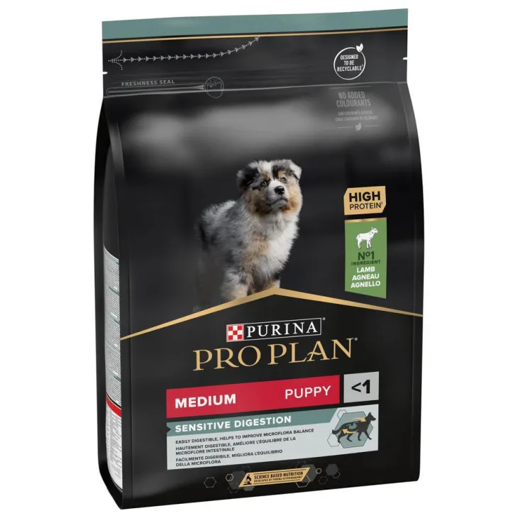 Croquette pour chiot de taille moyenne avec digestion sensible à agneau Pro Plan - 3 kg