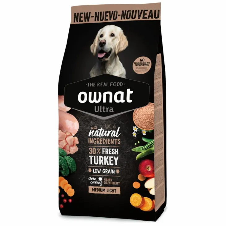 Croquettes pour chien medium light Ownat Ultra - 12 kg