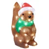 Écureuil de Noël marron lumineux en acrylique à 50 LED blanc froid pour extérieur - 30 cm