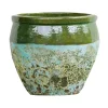 Cuvier en grès émaillé fait-main coloris vert Poterie du Bousquet Léon - Ø 40 x H 39 cm
