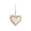Décoration à suspendre cœur en coton crème - Ø 5 cm