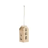 Décoration à suspendre grande maison en métal beige - 4,5 x 4,5 x 11 cm