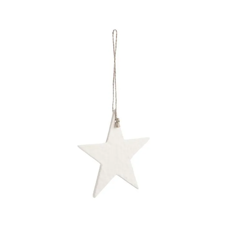 Décoration à suspendre étoile en aluminium blanc - 9,7 x 9,2 cm