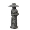 Décoration pour jardin aquatique coloris noir en pierre reconstituée figurine fermière coréenne SEDA - 160 cm