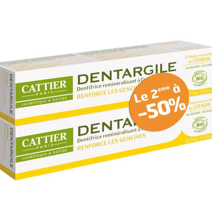 Dentifrice Dentargile citron lot de 2 x 75 ml