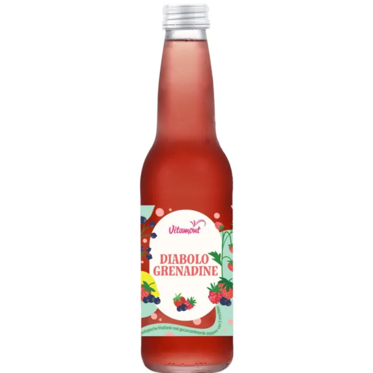 Diabolo Grenadine Bio en bouteille de verre Vitamont - 33 cl