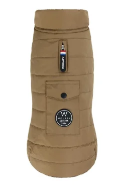 Doudoune pour chien en tissu recyclé coloris camel Wouapy - Taille L