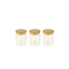 Ensemble de 3 boîtes à épices 190 ml en verre et bambou 8,5 x6,5 cm