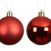 Ensemble de 12 boules en plastique recyclé rouge brillant et mat - Ø 6 cm