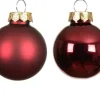 Ensemble de 20 boules en verre brillant et mat bordeaux - Ø 6 cm