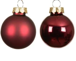 Ensemble de 20 boules en verre brillant et mat bordeaux - Ø 6 cm