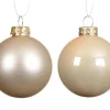 Ensemble de 6 boules en verre émaillé et mat perle - Ø 8 cm