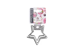 Ensemble de 3 emporte-pièces forme étoile en inox argent - les 3 pièces
