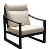 Fauteuil bas Prado en aluminium couleur graphite - PROLOISIRS