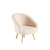 Fauteuil coloris écru en bois et coton polyester Clayton Petit-Prince - 66 x 70 x 72 cm