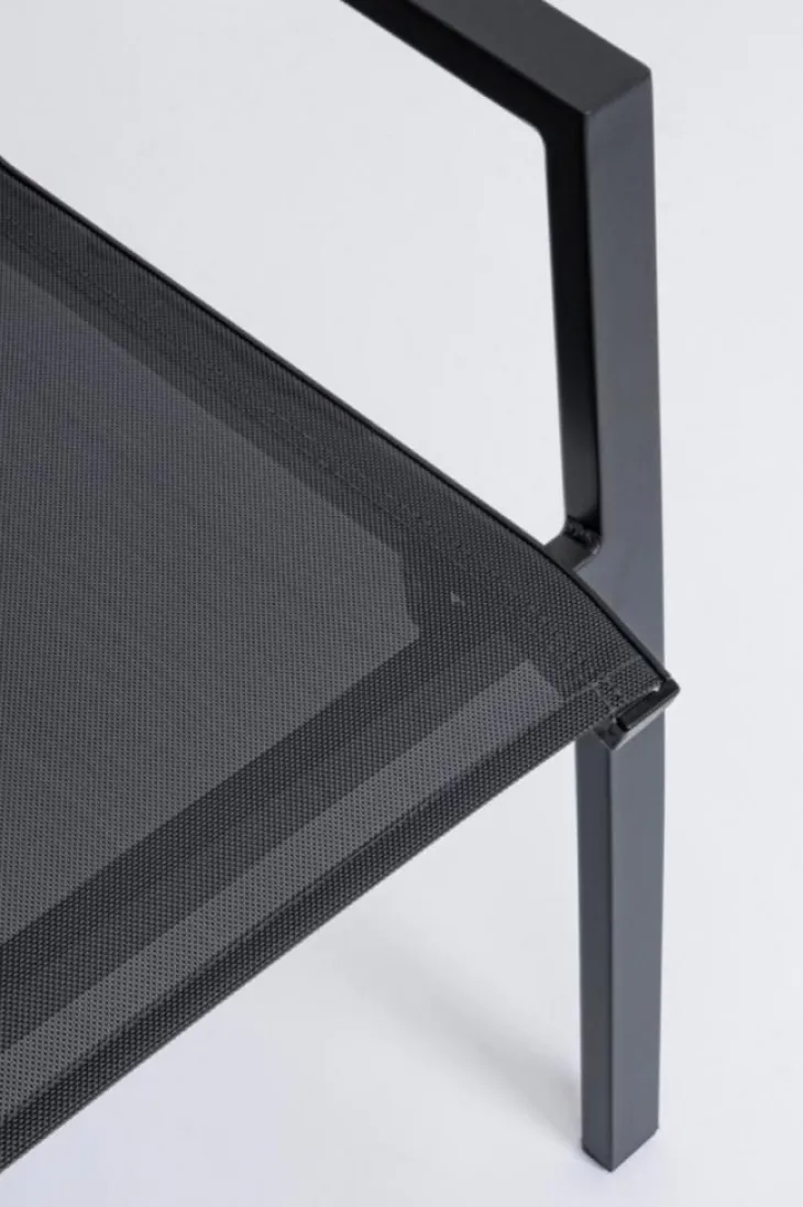 Fauteuil de jardin en aluminium et textilène anthracite BIZZOTTO Krion