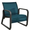 Fauteuil lounge Quenza II graphité bleu en aluminium - PROLOISIRS
