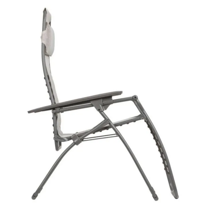 Fauteuil relax en tube acier titane et toile Batyline Seigle II Lafuma Futura - 71 x 83 x 113 cm