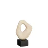 Figure abstraite en ciment blanc - 15 x 7 x 21 cm
