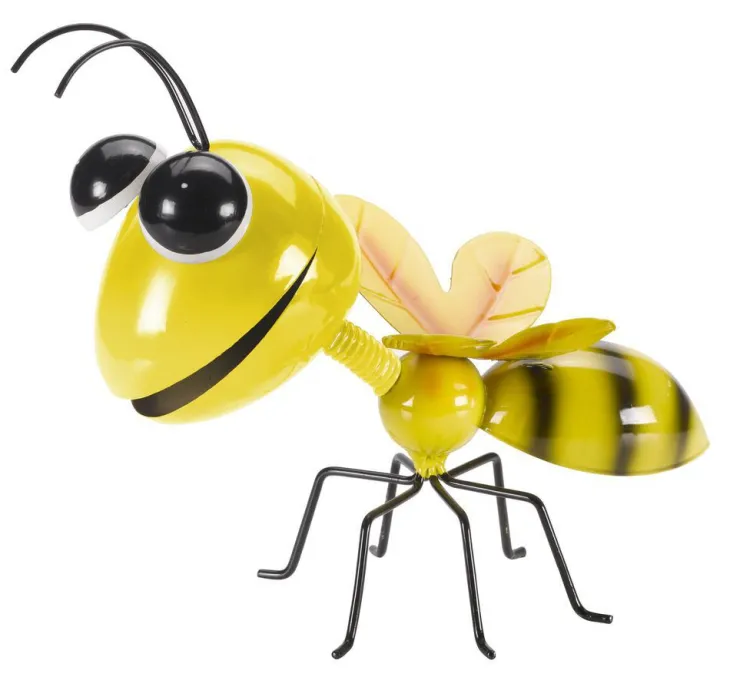 Figurine décorative abeille coloris jaune en métal Smartgarden - 21 x 23 x 12,5 cm
