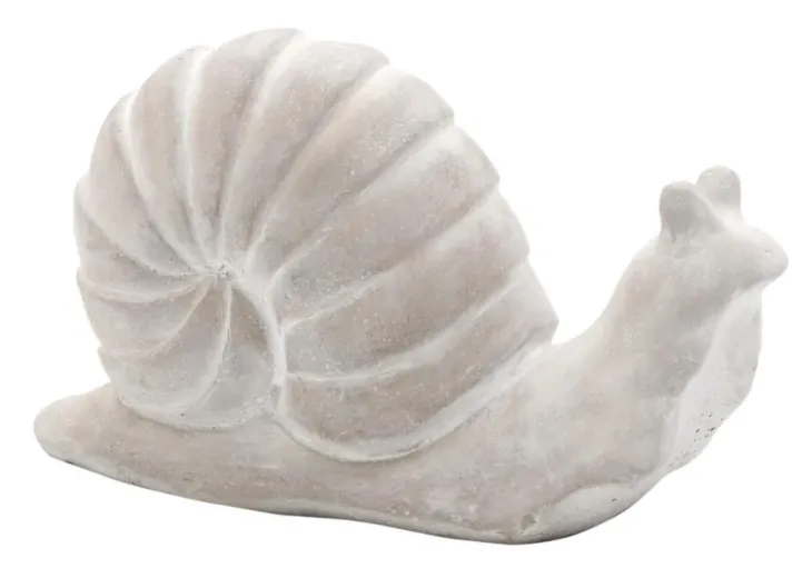 Figurine escargot coloris gris en ciment 21 x10,5 x 12,5 cm