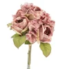 Fleur artificielle en papier bouquet de roses coloris violet - H 30 cm