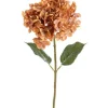 Fleur artificielle en papier hortensia coloris orange - H 65 cm