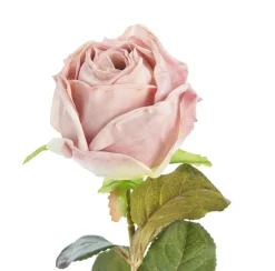 Fleur artificielle en papier tige de rose coloris blanc - H 44 cm