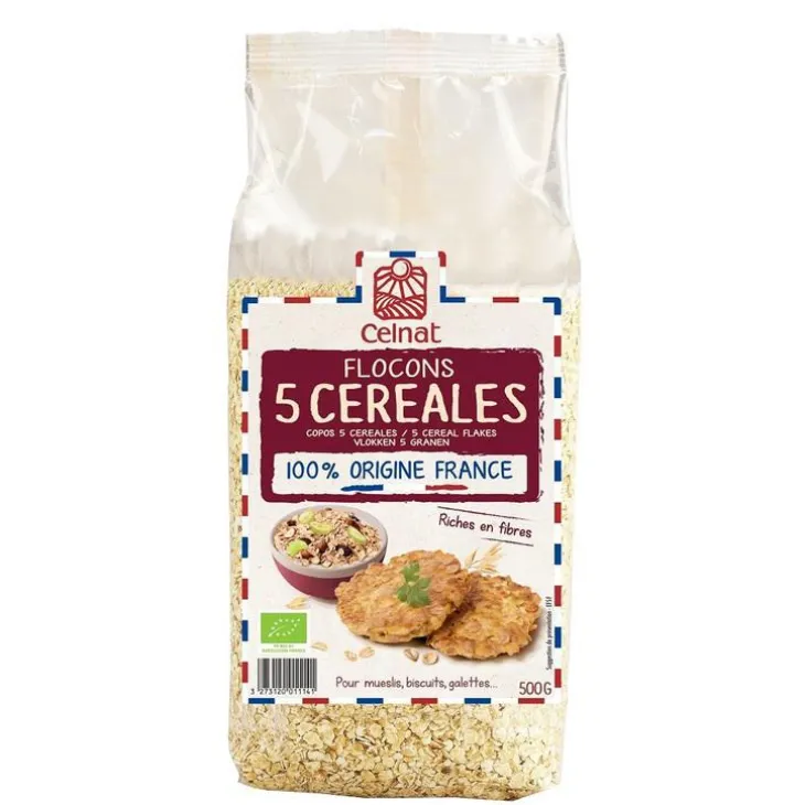 Flocons 5 céréales CELNAT 500 g