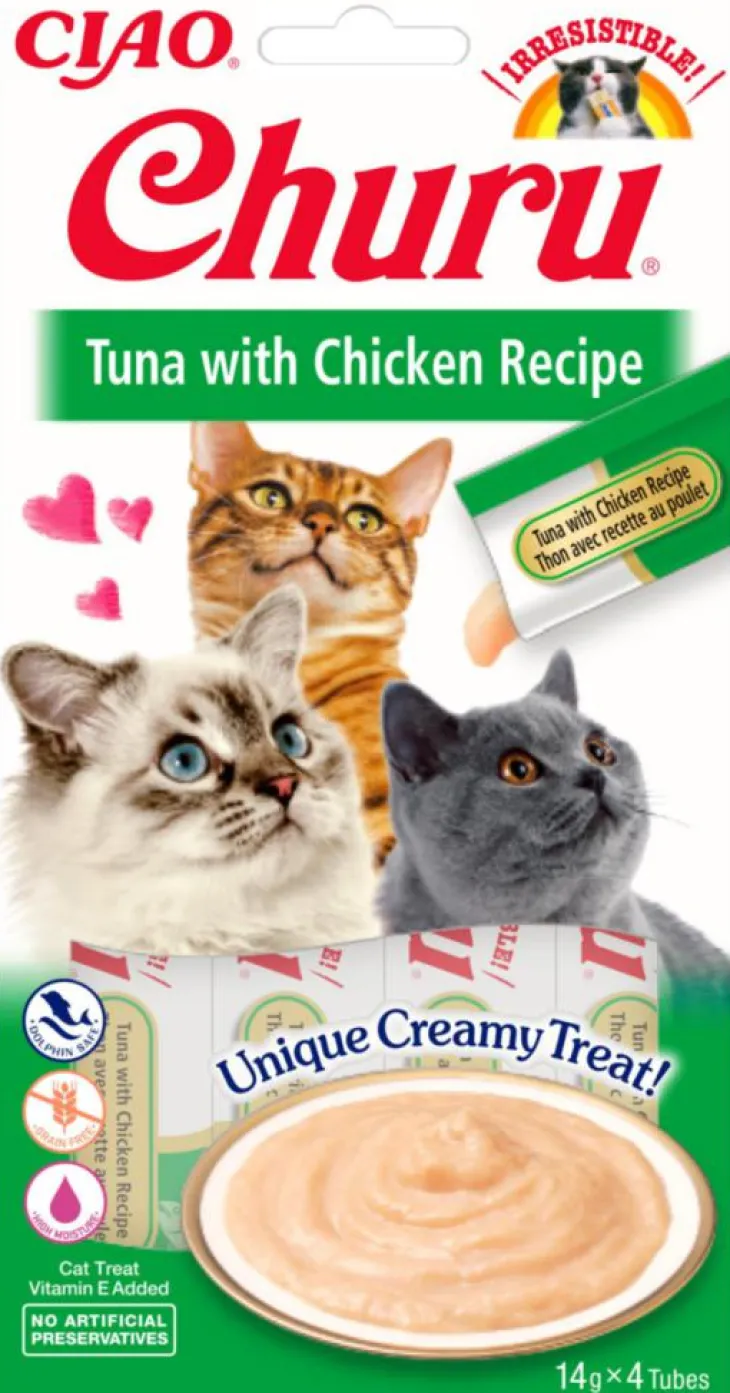 Friandises pour chat Inaba thon/poulet - 14 g x 4