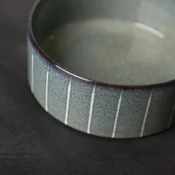 Gamelle pour chien en grès coloris gris avec rayures Reactive Glaze Scruffs - 19 x 19 x 8 cm