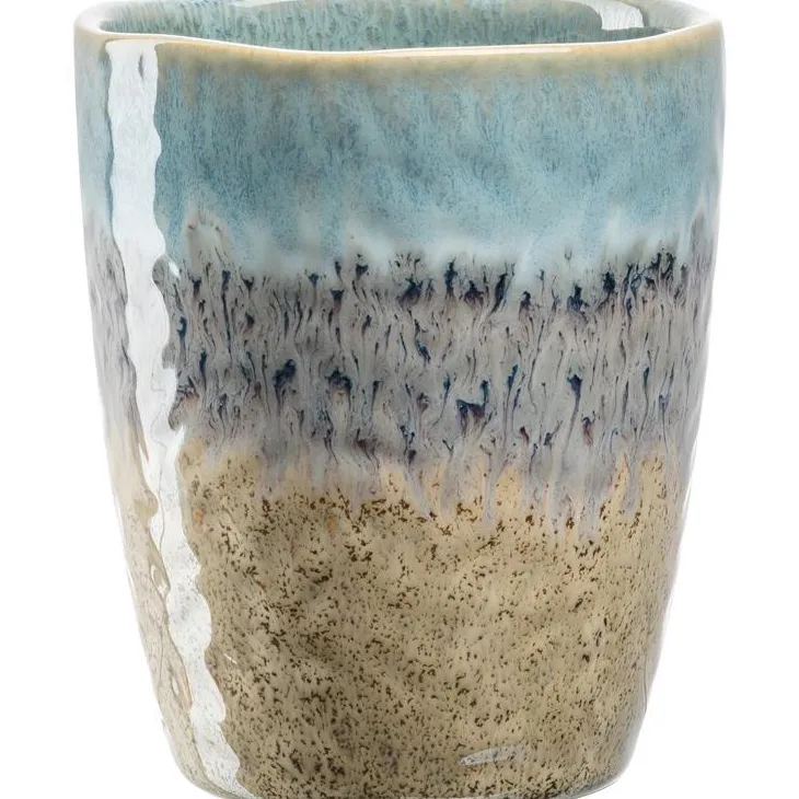 Gobelet Matera bleu/gris/beige Matera - Ø 8 x H.10 cm