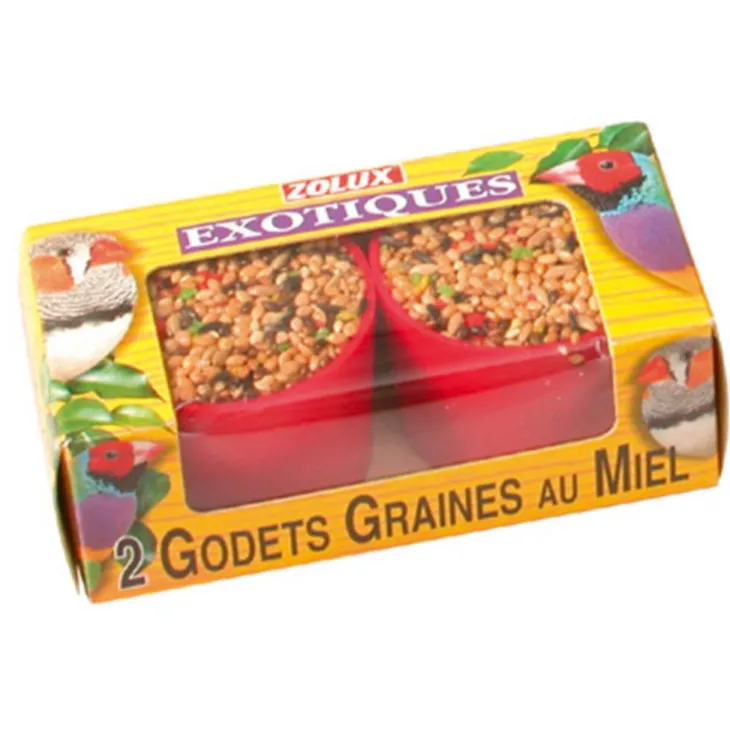 Godets pour oiseaux exotiques au miel Zolux - x 2