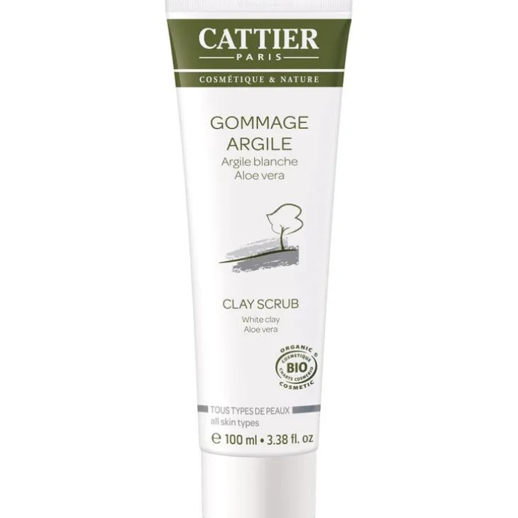 Gommage à l’argile blanche Cattier bio en format de 100 ml