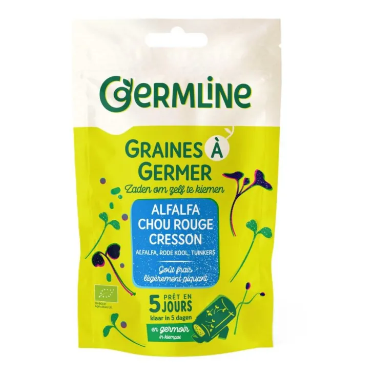 Graines à germer bio alfa, cresson, chou rouge - 150 g