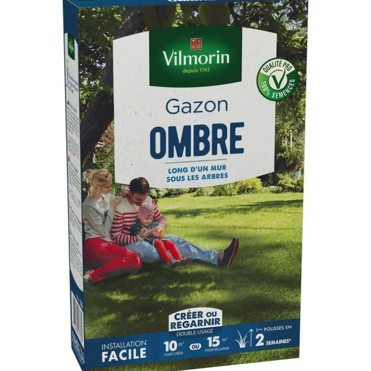Graines de gazon à semer espace à l'ombre Vilmorin - en étui de 250 g