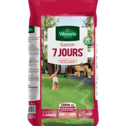 Graines de gazon à semer prise rapide en 7 jours Vilmorin - 5 kg