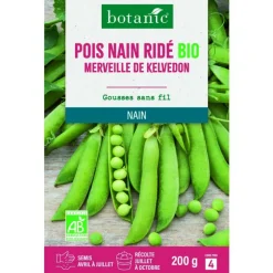 Graines de pois nain ridé merveille de kelvedon bio botanic® - graines à semer en étui