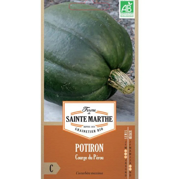 Graines de Potiron courge du Pérou bio Ferme de Sainte Marthe - graines à semer