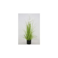 Graminée artificielle à plumes en pot métal 17,5 cm - 36 x 145 cm