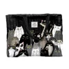 Grand cabas matelassé en coton coloris multicolore Cartes d'Art photo matou - 46 x 36 x 15 cm