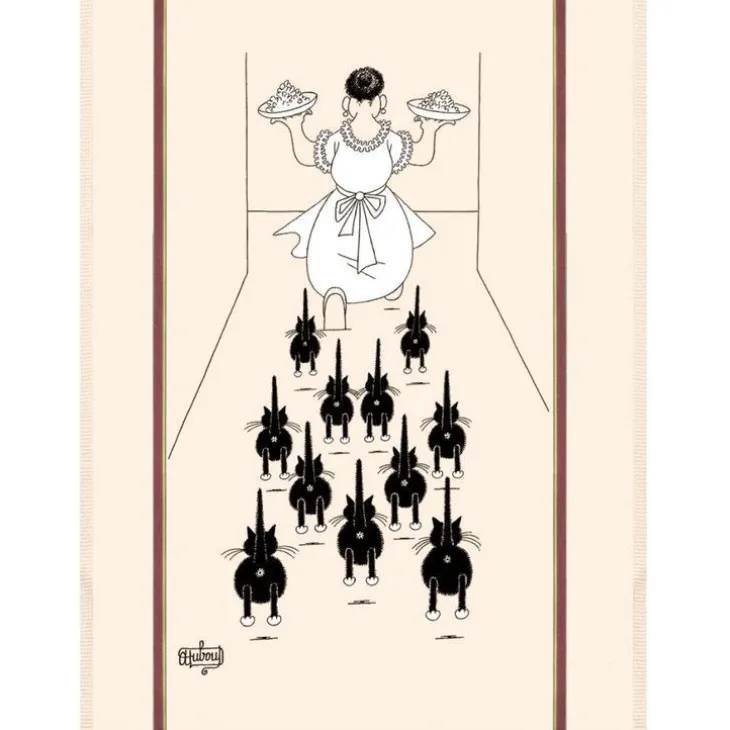 Grand Torchon coloris écru en coton Dubout A Table Winkler – 60 x 80 cm