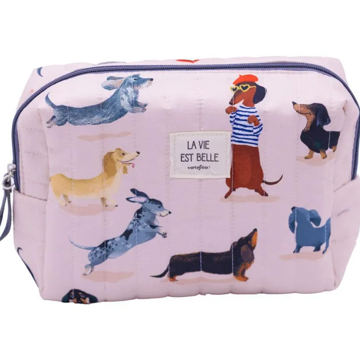 Grande trousse matelassée Cartesdart Teckels - 24 x 17 cm