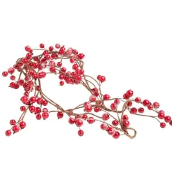 Guirlande de baies rouges en plastique 150 cm