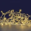 Guirlande lumineuse à 48 LED blanc chaud et câble argent avec timer Flicker Light® sur piles - 6 m