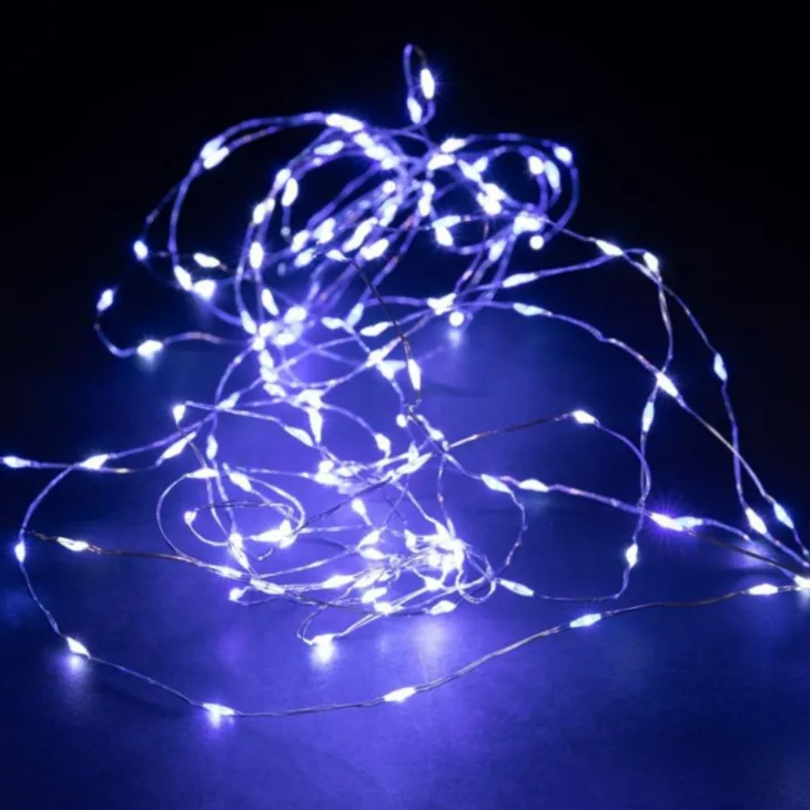 Guirlande lumineuse micro LED à lumière animée blanc froid et bleu sur secteur - 7,5 m