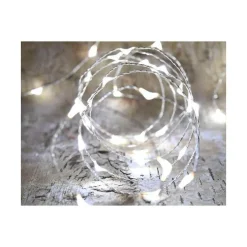 Guirlande solaire batterie remplaçable micro 100 LED coloris blanc pur Blachere - 10 m