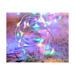 Guirlande solaire batterie remplaçable micro 200 LED coloris multicolore Blachere - 20 m