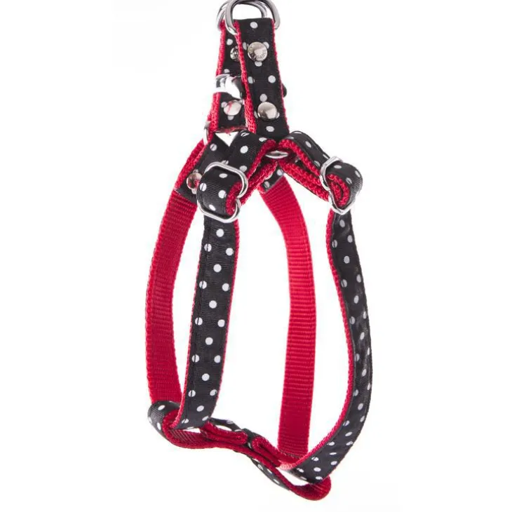 Harnais baudrier Pois pour chien coloris noir - S